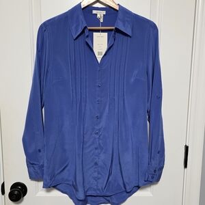 Tyler Boe Royal Blue 100% Silk Blouse Top Sz. 4 NWT